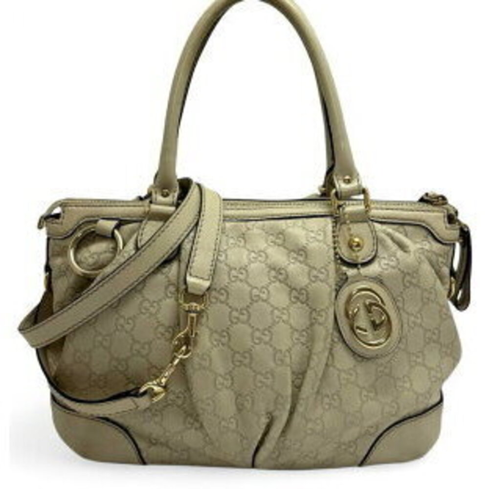Gucci Sukey Handbag Leather Off White